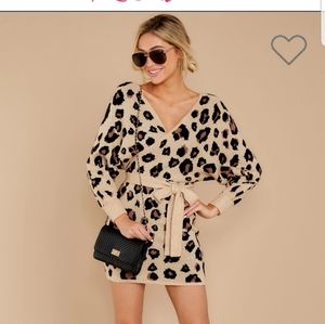 Trendy Leopard Sweater Dress